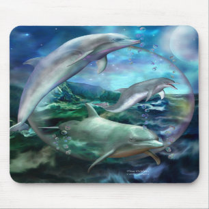 Konst Mousepad för tre delfiner Musmatta