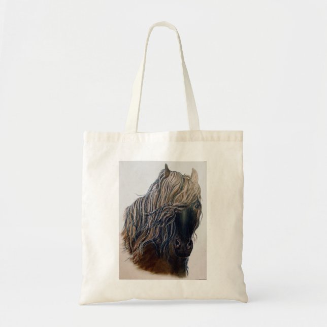 Konst Mustang Horse Budget Tote Bag Tygkasse (Framsidan)