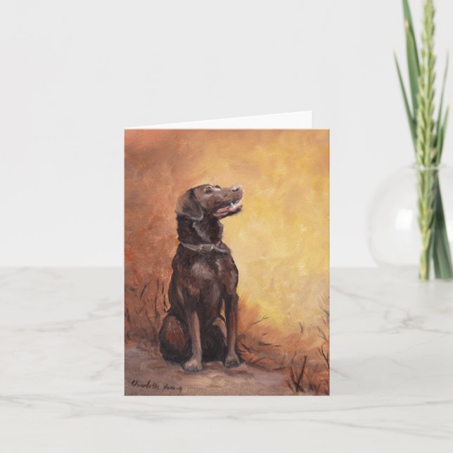 Konst Notecard för chokladLabe hund Kort (Framsida)