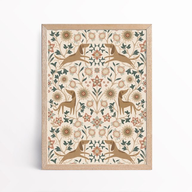 Konst och hantverk Folklig konst Hund Blomsterkons Poster (Skapare uppladdad)