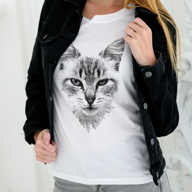 Konst- och kattskinn (svart) t shirt (Skapare uppladdad)