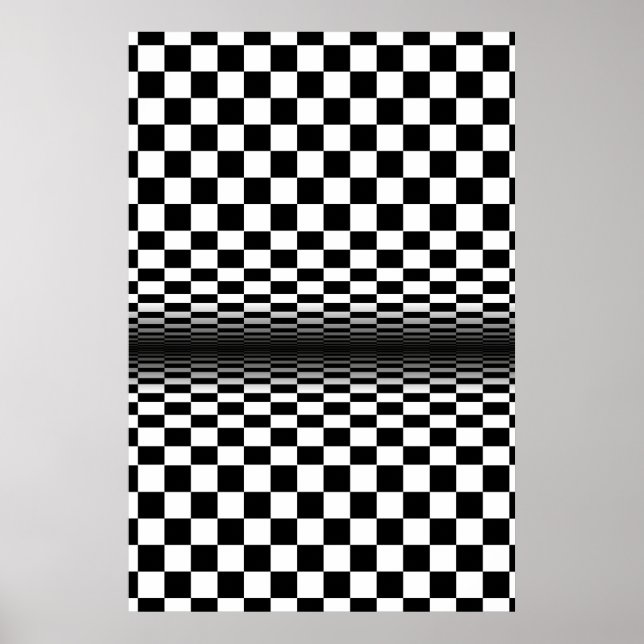 konst optisk svart vit kontrast poster (Framsidan)