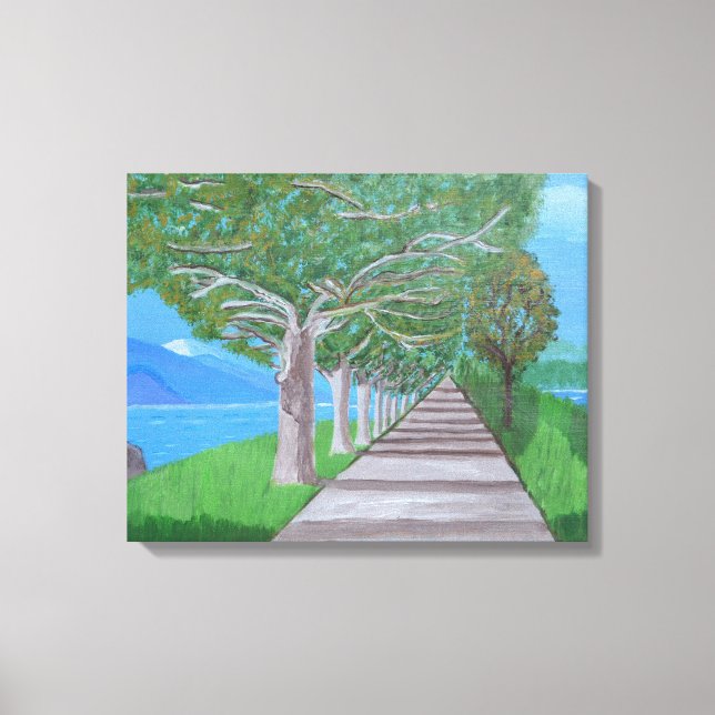 Konst på canvas med Comosjön  (Framsida)