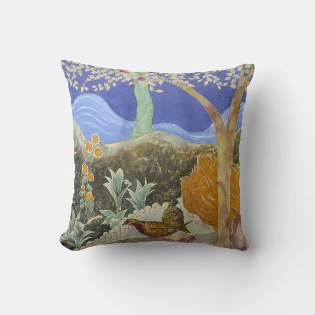 Konst på en kuddelivets träd kudde (Framsida)