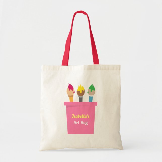 Konst Penslar Little Artist Girls Toteväska Tygkasse (Framsidan)