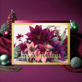 Konst Poinsettia arrangemang Burgunderröd Persika  Helgkort