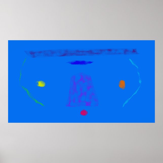 Konst Porpourri  Ljusblå Minimalistisk Abstrakt Poster (Framsidan)