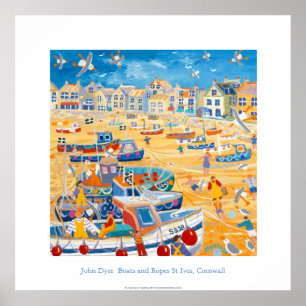 Konst Poster: Boats and Ropes, St Ives, Cornwall Poster