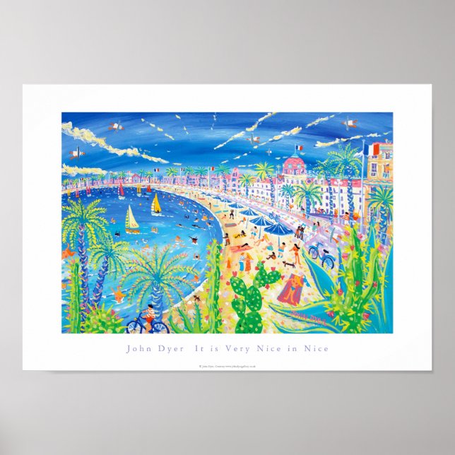 Konst Poster: Det är mycket bra i Nice, Elfenbensk Poster (Framsidan)