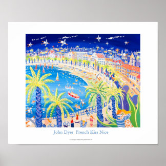 Konst Poster: Fransk Kiss, Nice. Av John Dyer Poster