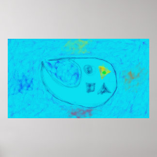 Konst Potpurri Akvablå Minimal Abstrakt Konst Poster