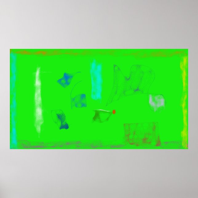 Konst Potpurri  Grön Minimalism Abstrakt Poster (Framsidan)