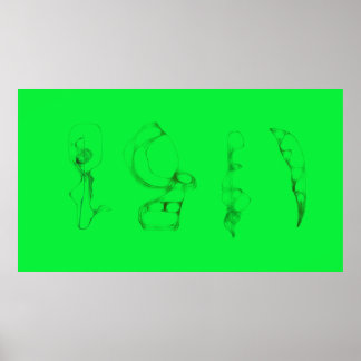 Konst Potpurri Grön minimalistisk teckning Poster