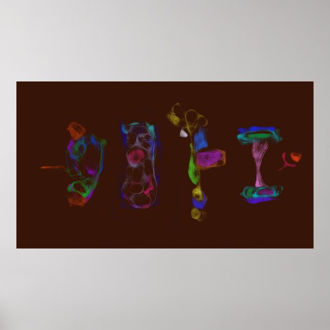 Konst Potpurri  Mörkbrun Minimalistisk Abstrakt Poster (Framsidan)