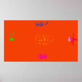 Konst Potpurri Orange Minimal Abstrakt Poster