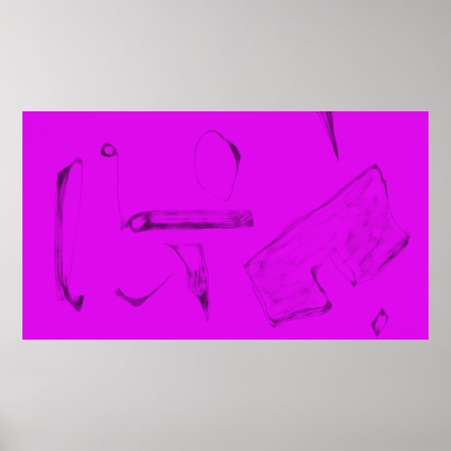 Konst Potpurri  Rosa Abstrakt Minimalism Poster (Framsidan)