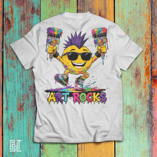 Konst Rocks Punk Mohawk Emoji Konstnär Kul Graffit T Shirt
