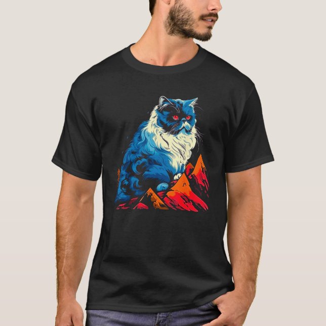 Konst Själ Persisk Katt T Shirt (Framsida)