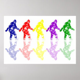 KONST SKOLAR SQUATCH - den färgrika Bigfoot Poster