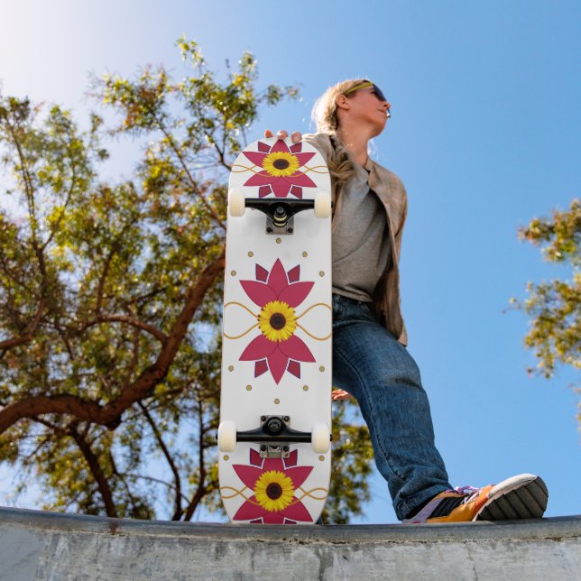 Konst solros mini skateboard bräda 18,5 cm (Utomhus 1)