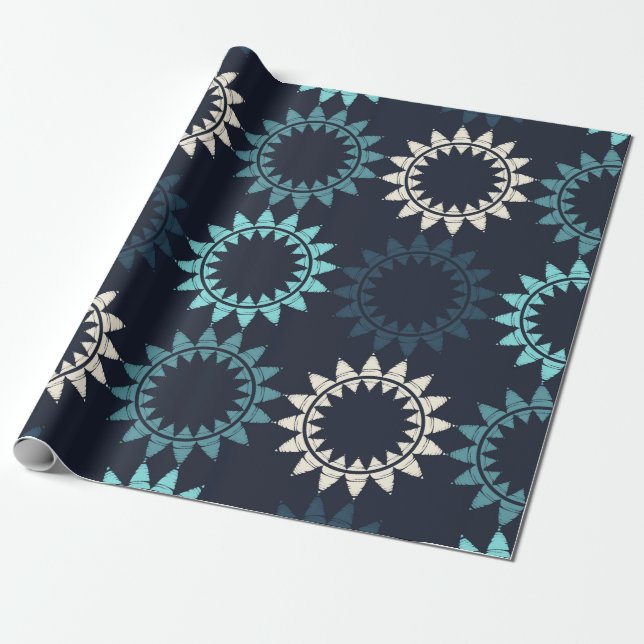 Konst sömlös mönster. Folkmotif. Vintagens geometr Presentpapper (Utrullad)
