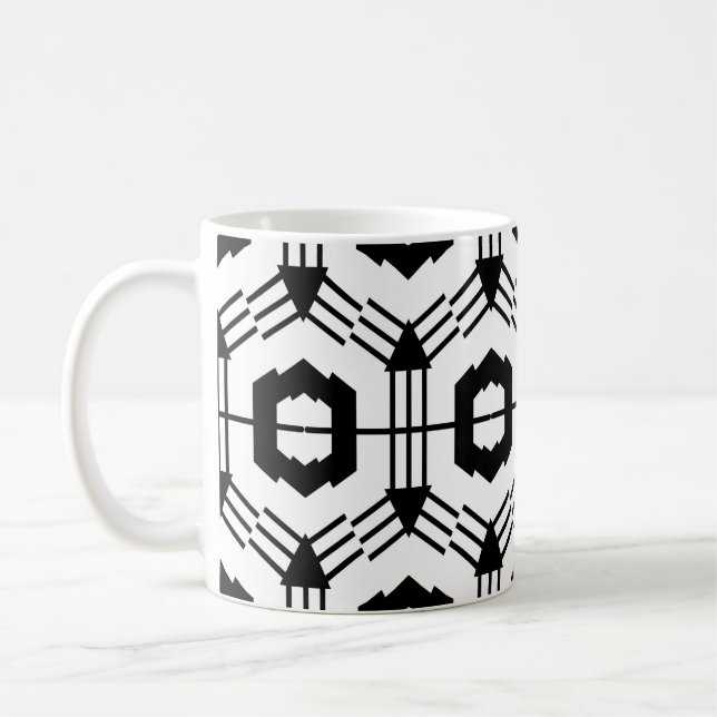Konst sömlös mönster. Vintagens geometriska bakgru Kaffemugg (Vänster)