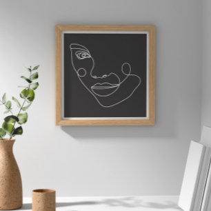 konst svart och vit Ansikte Poster