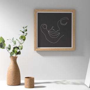  konst svart och vit Ansikte Poster