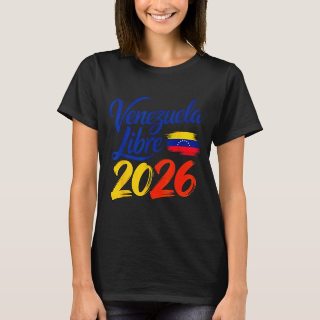 Konst T-shirt Venezuela Libre Patriotisk Frihetsfl (Framsida)