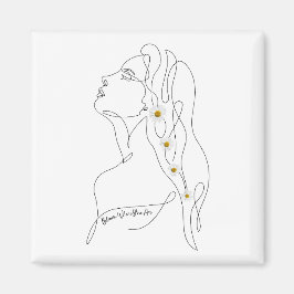 Konst teckning av kvinna - Bloom där du är Magnet