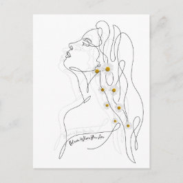 Konst teckning av kvinna - Bloom där du är Vykort