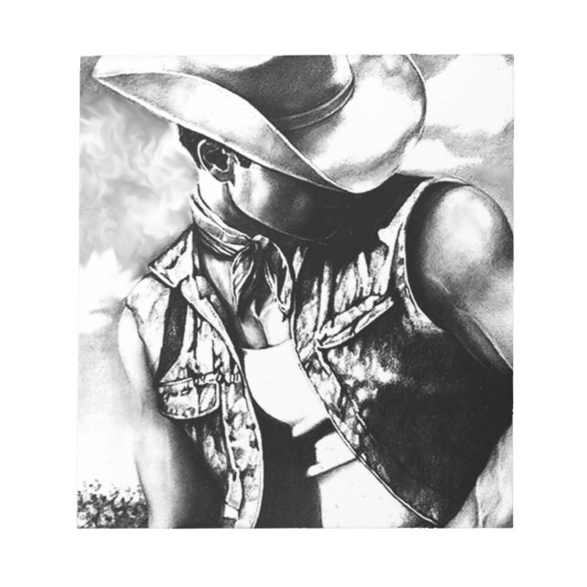 Konst teckning stilig Cowboy Land Man Anteckningsblock (Framsida)