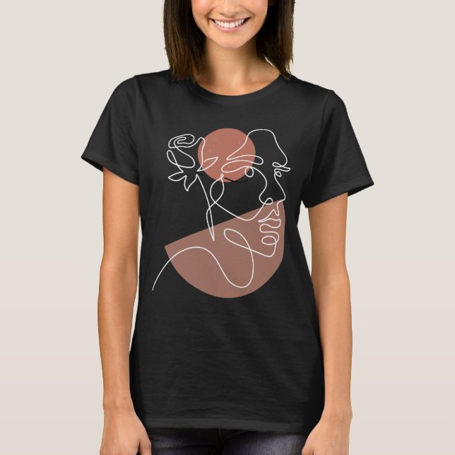 Konst Teckning Woman ansikte Tshirt T Shirt (Framsida)