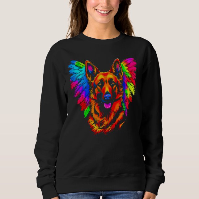 Konst tysk schäferhund ängelvinge t shirt (Framsida)