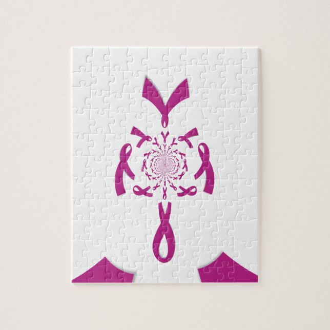 Konst utskrift av bröstcancermedvetenhet pussel (Vertikal)