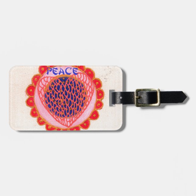Konst utskrift av "My Heart Goes Home for Peace" Bagagebricka (Horisontell Framsida)