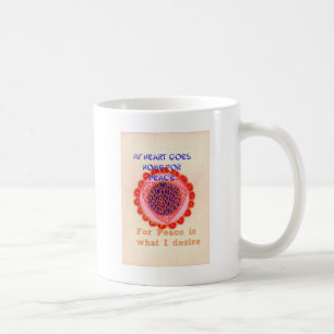 Konst utskrift av "My Heart Goes Home for Peace" Kaffemugg