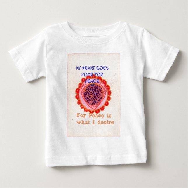 Konst utskrift av "My Heart Goes Home for Peace" T-shirt (Framsida)