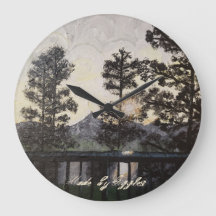 Konst utskrift på väggklockan av "A Light Glyssnin