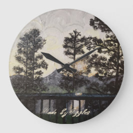 Konst utskrift på väggklockan av "A Light Glyssnin Stor Klocka