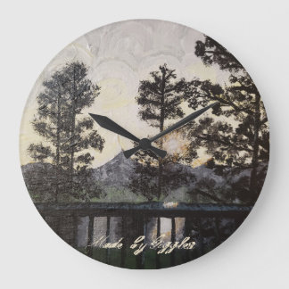 Konst utskrift på väggklockan av "A Light Glyssnin Stor Klocka