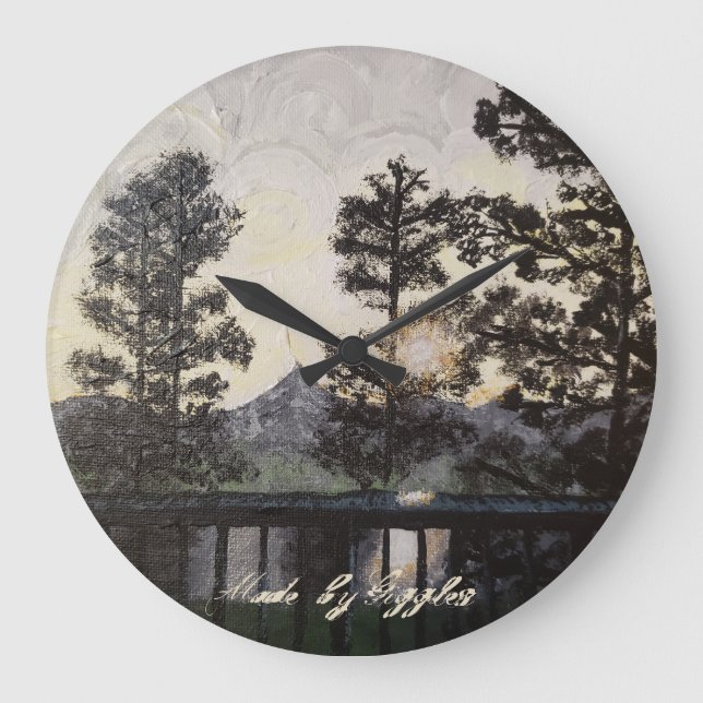 Konst utskrift på väggklockan av "A Light Glyssnin Stor Klocka (Framsida)