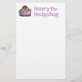 Konst vid ljung Henry den stationära igelkotten Brevpapper