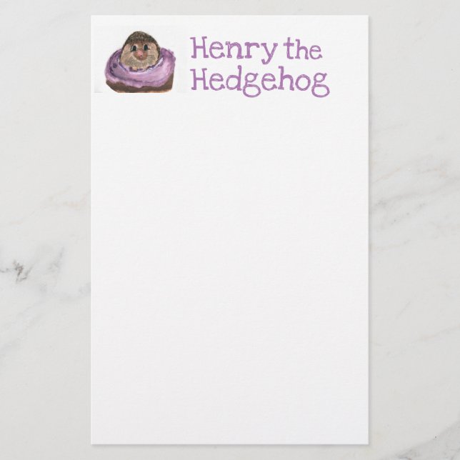 Konst vid ljung Henry den stationära igelkotten Brevpapper (Framsida)