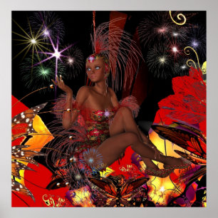 Konstaffisch firande showgirl poster