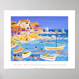 Konstaffisch: Kalkade byggnader, Calella, Spanien Poster