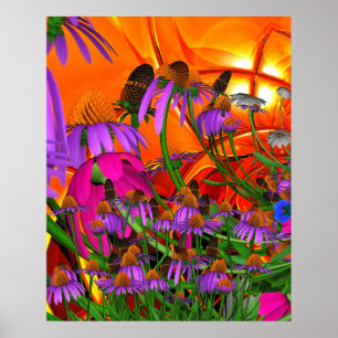 Konstaffisch solsken blommor poster