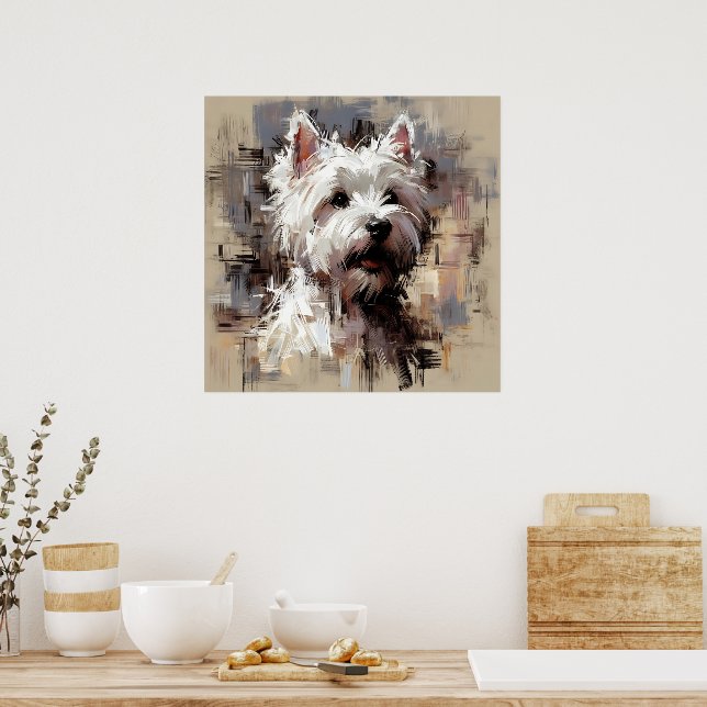 Konstaffisch West Highland White Terrier Poster (Kök)