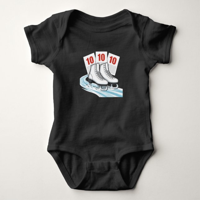 Konståkare med resultatkort - Baby T-shirts (Framsida)