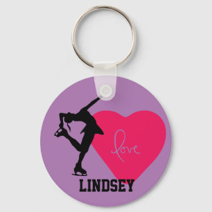 Konståkare personifierade KeyChain - hjärta/lilo Nyckelring